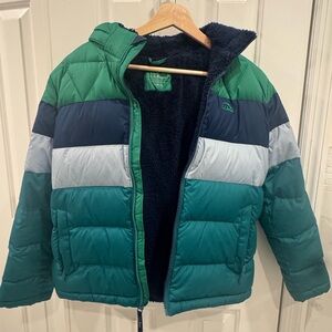 L.L Bean Kids Color Block Puffer Coat